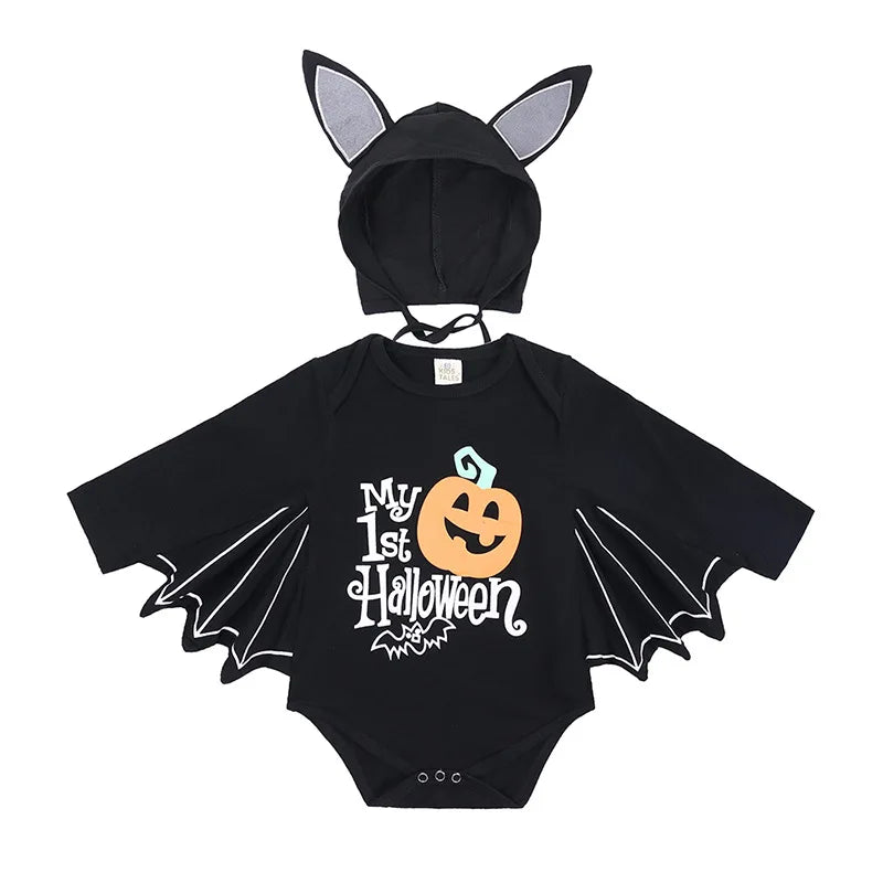 0-24Months Baby Boys Jumpsuits Halloween Costumes Children Halloween Cosplay Party Boy Clothes Long-sleeved Hoodie