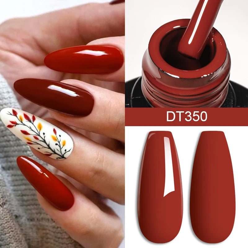 7ml Coffee Brown Gel Nail Polish Autumn Winter Nail Art Gel Varnish Semi Permanent Nail Supplies DIY Manicure Hallowee Nails