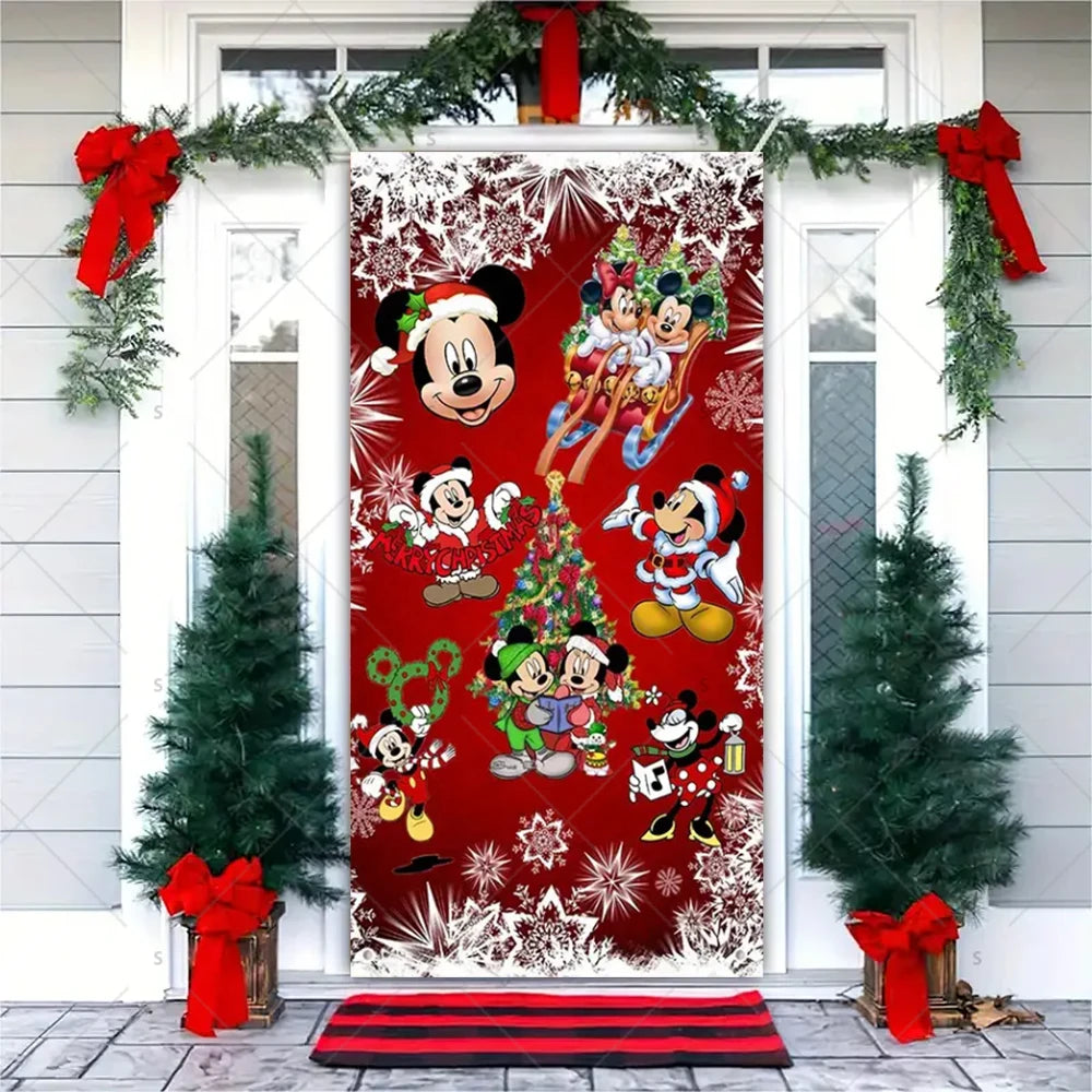 Christmas Theme Santa Claus Santa Dog Snowman Door Cover Banner Festive Party Decoration Supplies Photography Props Xmas Gifts
