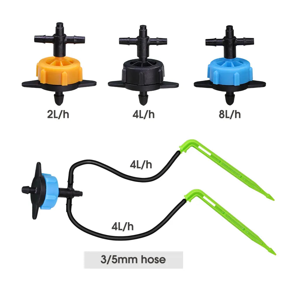 2L 4L 8L Dripper Irrigation 3/5mm Hose 2/4-Way Connector Water Splitter Emitter Drip Arrow Micro Drip System Garden Accesorries