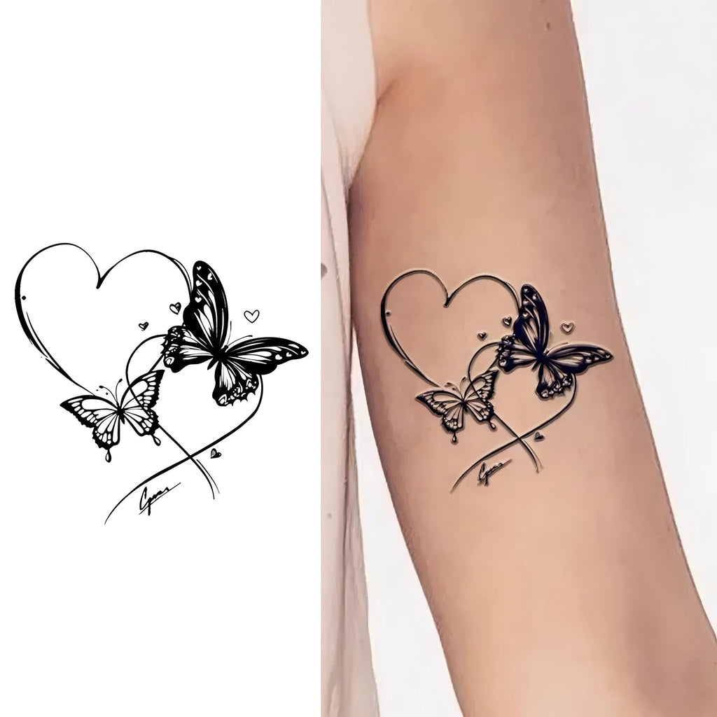 1 Sheet Butterfly Temporary Tattoos For Women Hands Clavicle Neck, Fake Tattoo Stickers Waterproof Long Lasting Realistic Tatoos