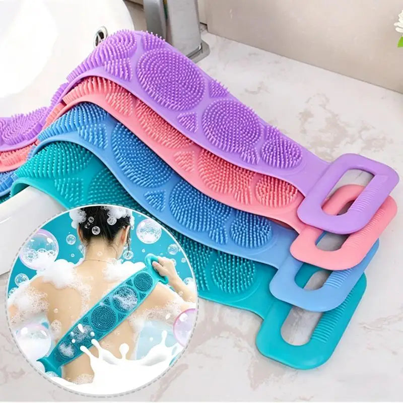 Body Silicone Back Brushes Bath Towels Scrubber Rubbing Sponge Peeling Massage Shower Belt Extended Skin Clean Removal Brushes