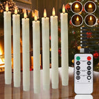 Flameless LED Taper Candles with Remote Timer Battery Operated Flickering Candlesticks for Wedding Halloween Christmas Decor