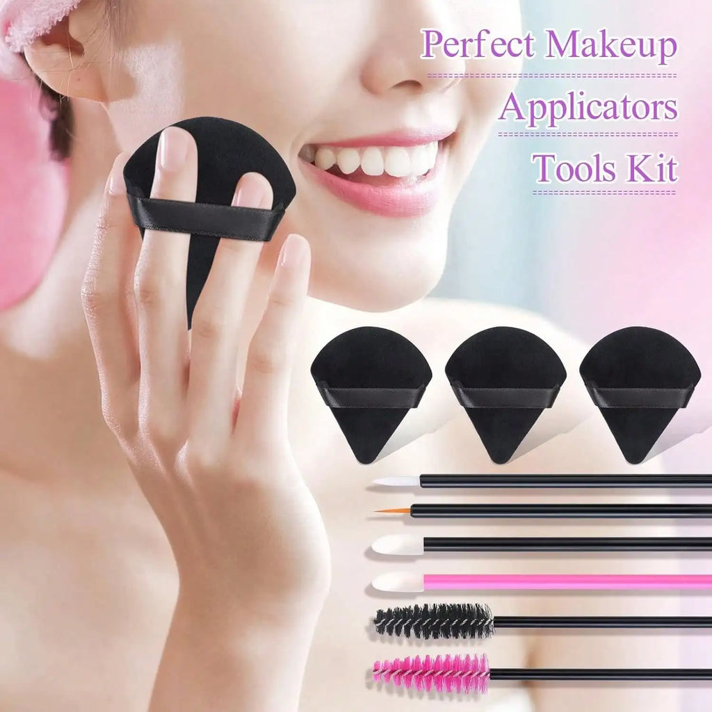 309-Piece Professional Disposable Makeup Kit - Triangular Puffs, Mascara Wands,Cosmetic Applicators - Hygienic Beauty Tools Set