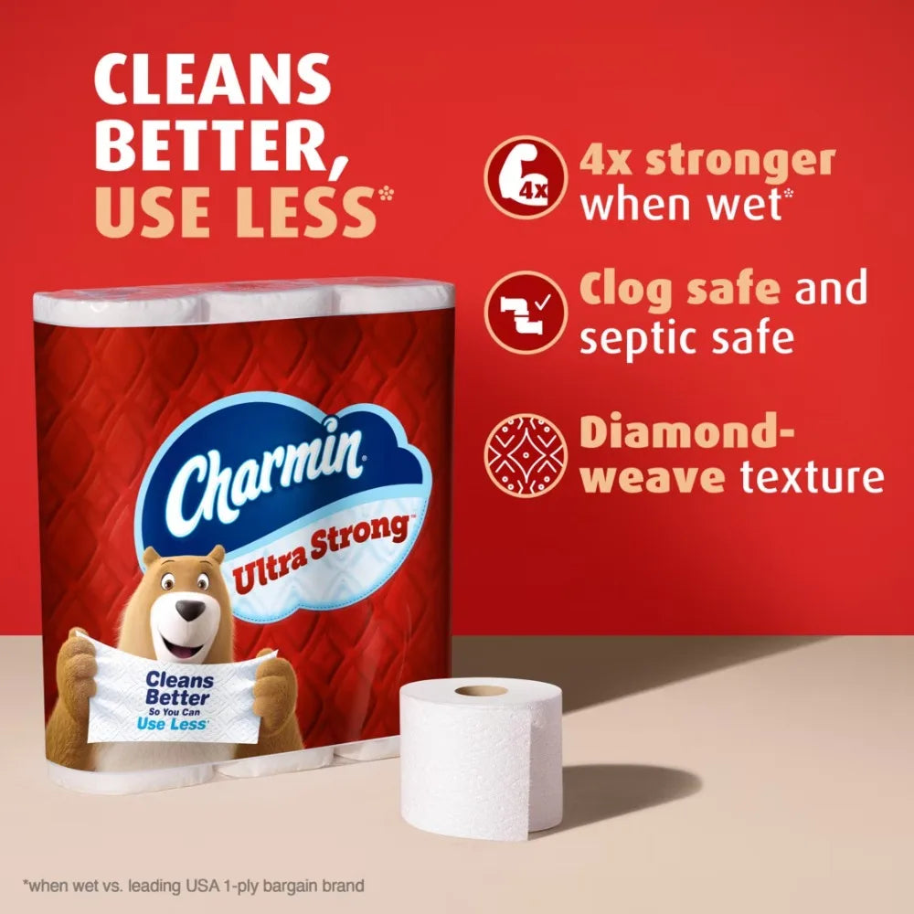 Ultra Strong Toilet Paper 12 Mega Rolls 220 Sheets Per Roll Big Discount Cost Effective Bathroom Tissue