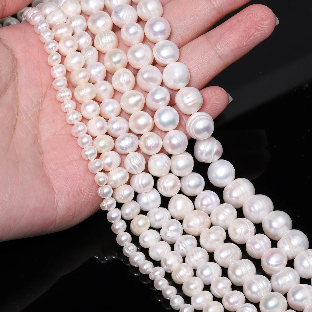 3-11mm White Natural Fresh Water Pearl Round Shape Loose Beads For Jewelry Making DIY Bracelets Necklaces Gifts Accessories