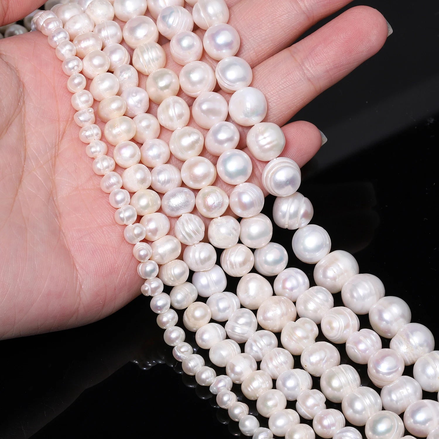 3-11mm White Natural Fresh Water Pearl Round Shape Loose Beads For Jewelry Making DIY Bracelets Necklaces Gifts Accessories
