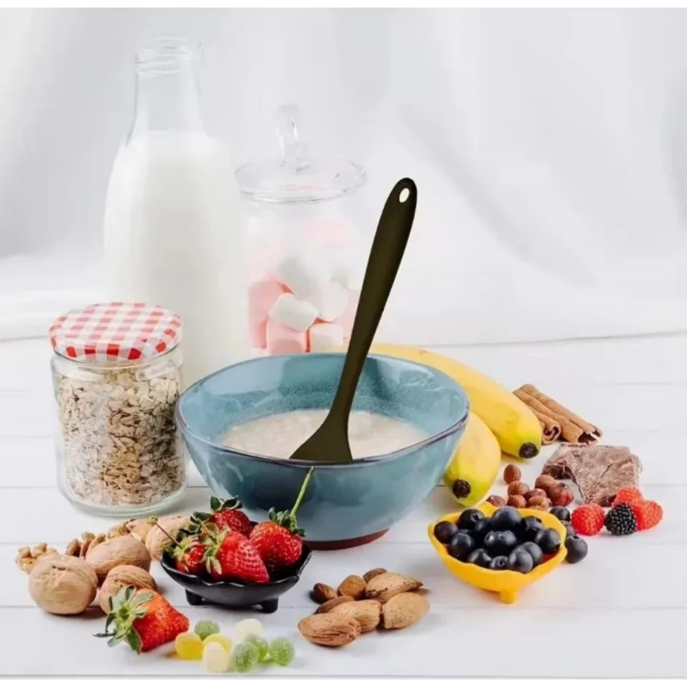Silicone Spoon Food Grade Long-handled Kitchen Soup Spoon Mixing Spoons High Temperature Resistant for Cooking