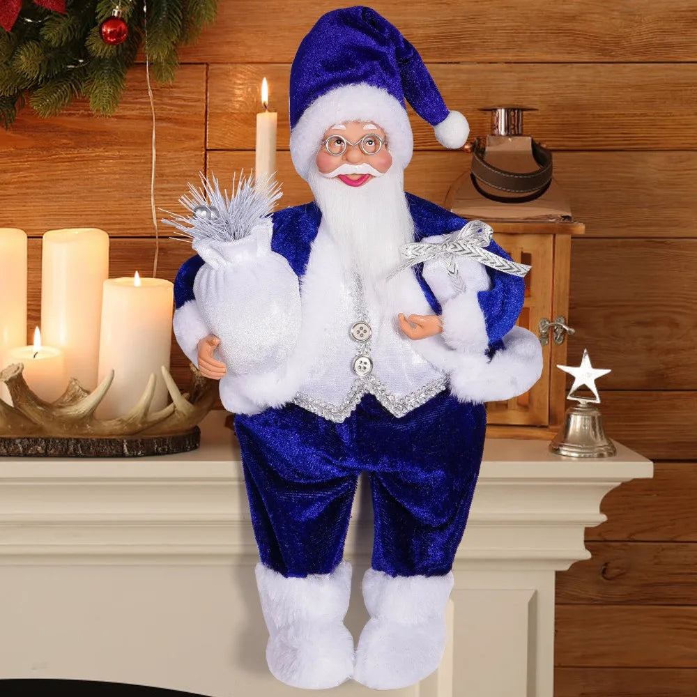 Christmas Decorations 30cm Sitting Santa Claus Gift Window Display Ornament