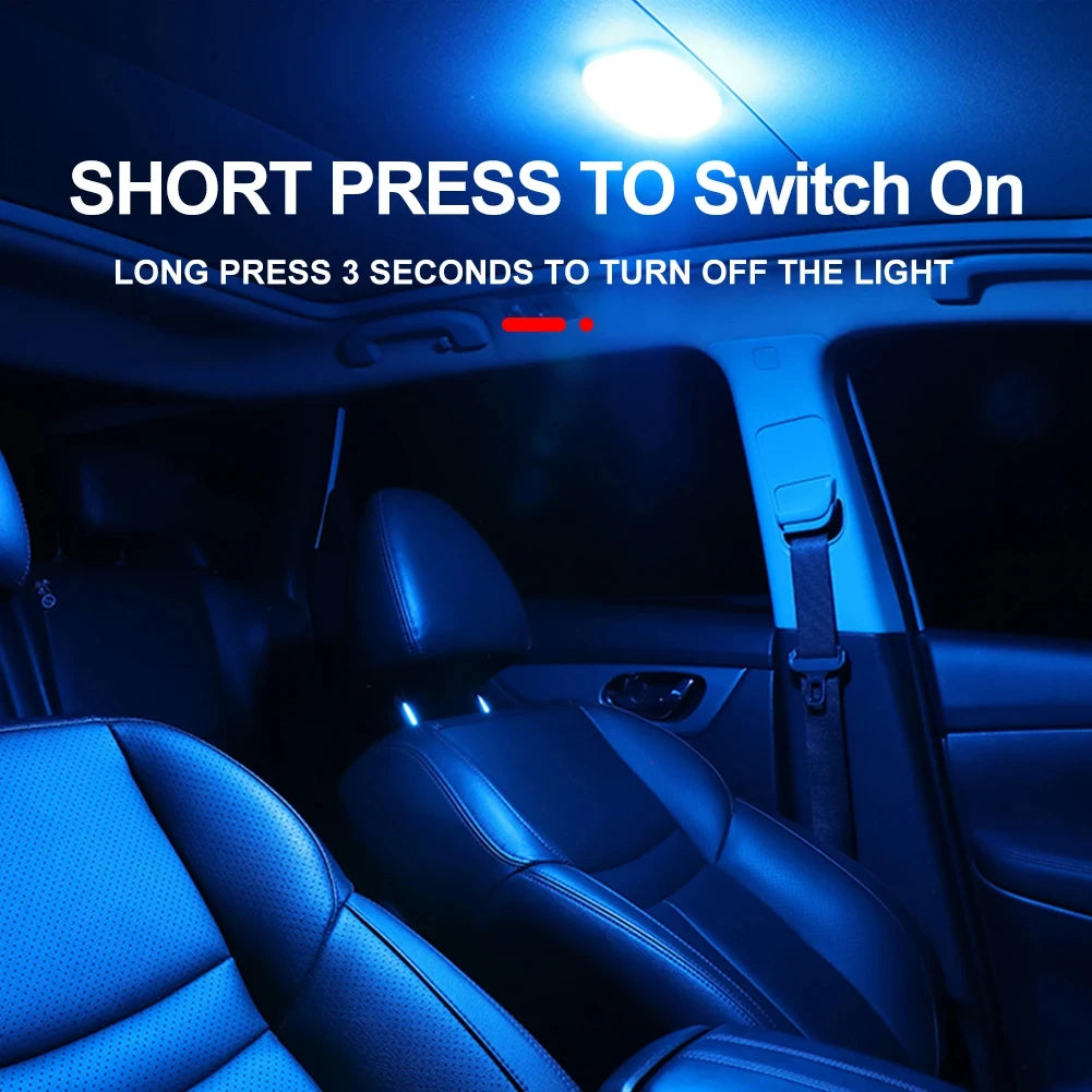 Car LED Touch Lights Wireless Interior Light Magnetic Auto Door Light Roof Ceiling Lamp Reading Lamp USB Rechargeable 5V