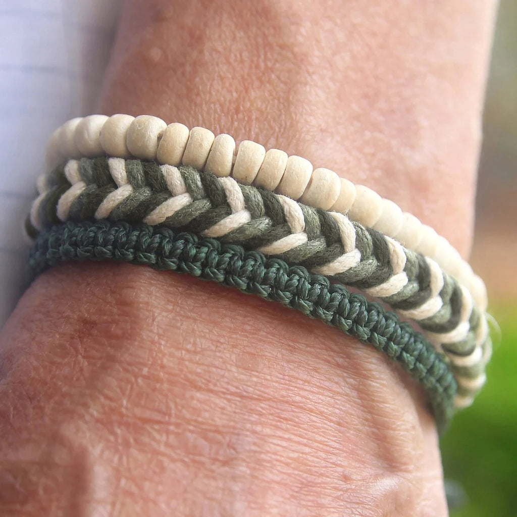 3pcs, Beach Bracelets, Surfer Bracelets, Boho Beaded Bracelet Gift for her, Mens bracelet set, Summer Gift, Gift for him