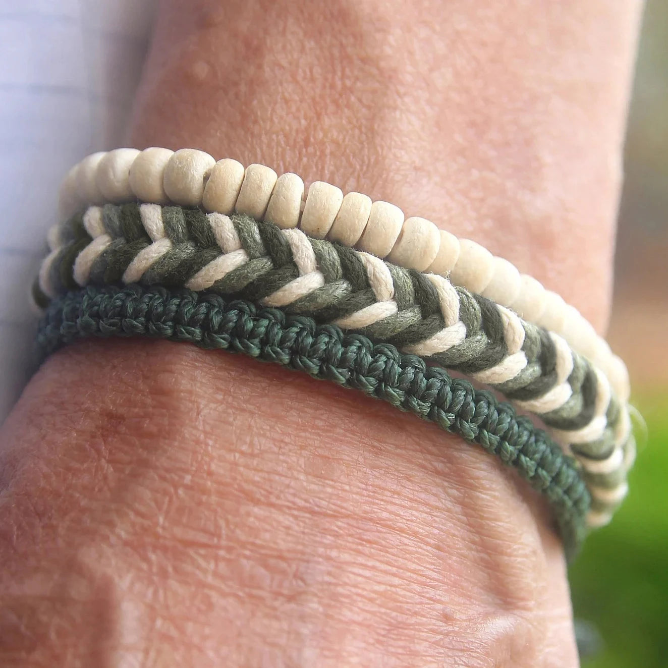 3pcs, Beach Bracelets, Surfer Bracelets, Boho Beaded Bracelet Gift for her, Mens bracelet set, Summer Gift, Gift for him