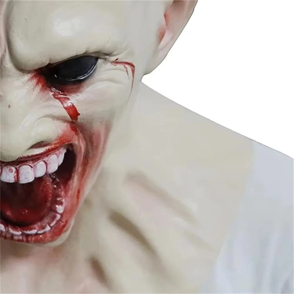 Mask Creepy Halloween Props Scary Realistic Face Mask For Adult Party Cosplay Costume Horror Props Scary Halloween Cosplay Mask