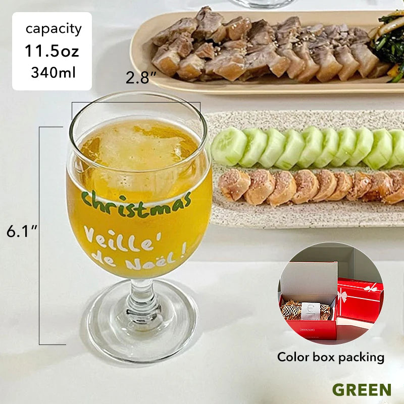 Exquisite Christmas Wine Glass - Glass Cup for Festive Holiday Drinks & Decor, Ideal for Gifting at Parties and Celebrations