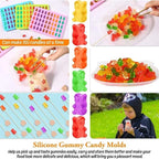 50 Grids Gummy Bear Mold Silicone Cute Bear Jelly Mould with Dropper Candy Chocolate Fondant Moulds DIY Baking Decoration Tools