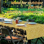 274x137cm Black Gold Disposable Tablecloth for Kids Adults 30 40 50 60 Happy Birthday Party Decoration Home Table Cover Supplies
