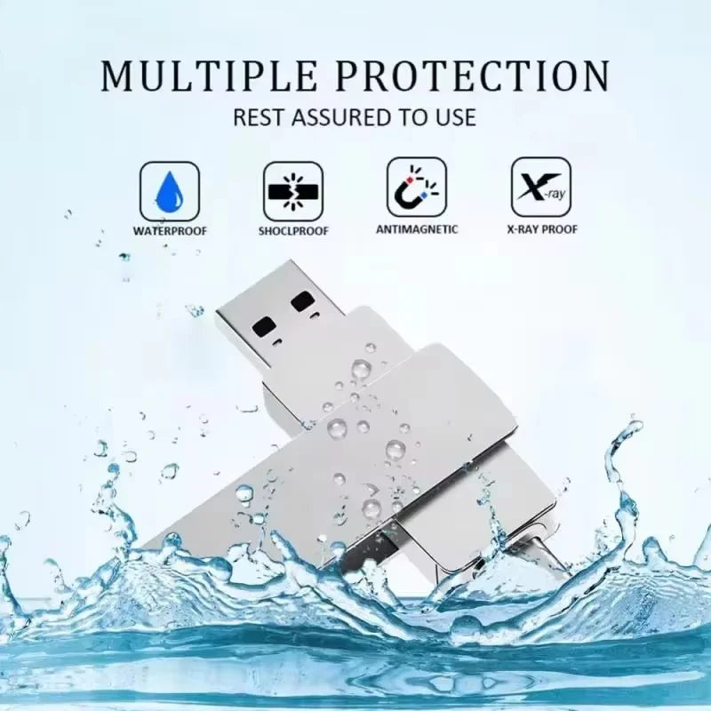 16TB USB3.2 Flash Drives High Speed Transfer Metal Pendrive Memory Card Pendrive Flash Disk Memoria Waterproof Stick NEW