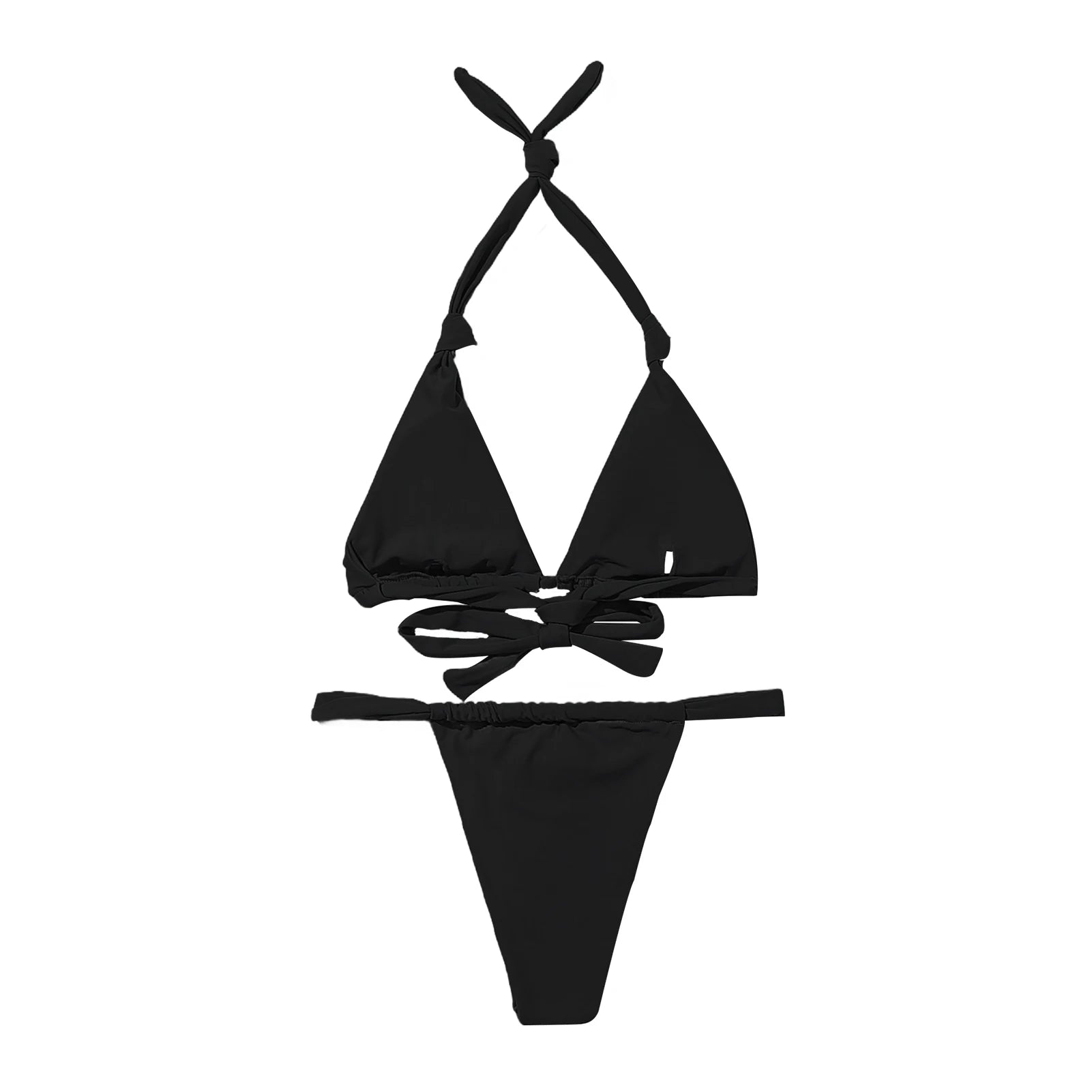 Sexy Folds Bikini Set Solid Micro Bikinis Women Swimsuit Female Triangle Swimwear Beach Wear Bathing Suit