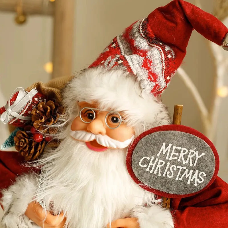 60cm Large Santa Claus Merry Christmas Decorations for Home Happy New Year 2023 Santa Claus Doll Window Decorations Home gift