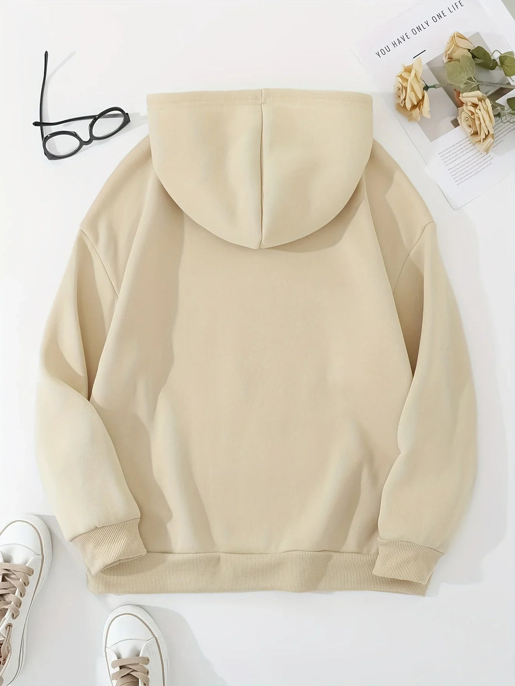 Cute Beanie Ghost Pumpkin Coffee Bat Print Hoodie Plus Size Unisex Loose Long Sleeve Pullover Halloween Casual Hooded Sweatshirt