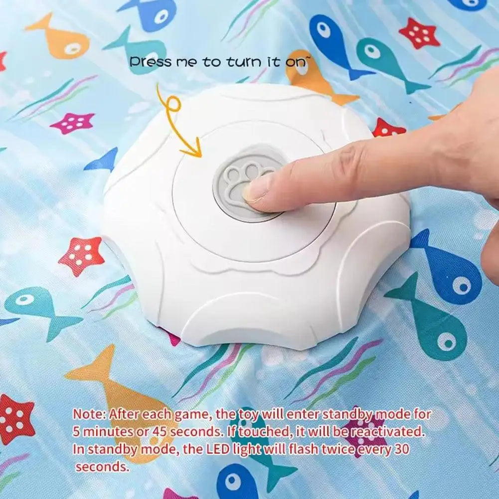 Interactive Cat Toys, Automatic Turntable Pet Game Cover With Moving Feather & Animal Chirps,Cat Enrichment Toy For Bored Cats