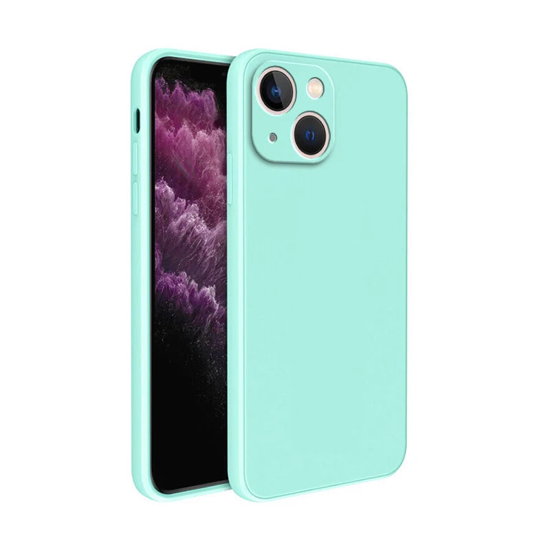 Square Square Liquid Silicone Phone Case for iPhone 14 Plus 11 12 13 14 Pro Max 12 13 mini Luxury Camera Protective Cover