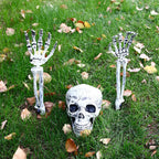 Halloween Skull Skeleton Head Realistic Human Hand Arms for Halloween Party Home Garden Lawn Decor Haunted House Horror Props