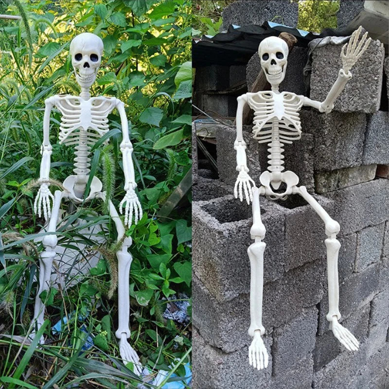 Halloween Movable Skeleton Decoration Fake Skull Bones Halloween Party Home Bar Haunted House Horror Props Ornament Toys