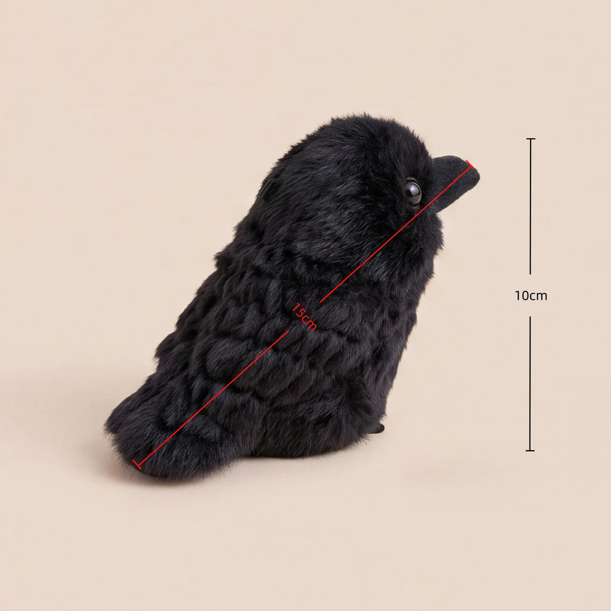 10cm 20cm Kawaii Black Crow Plush Toy Realistic Crow Stuffed Animal Creative Bird Soft Doll for Child and Adults Gothic Room Dec