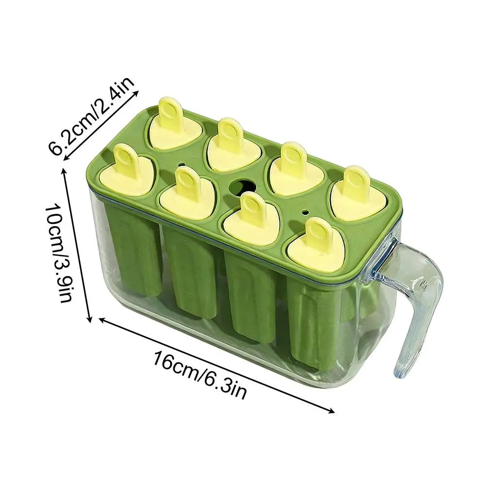 Ice Pop Molds 8 Grid Ice Pop Molds Silicone Ice Cream Mold DIY Homemade Reusable Easy Release Ice Pop Make Ice Lolly Mould