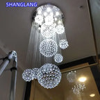 Crystal Ball Led Ceiling Chandelier Modern Pendant Lights Design Large Suspension Luminaire Luxury Hanging Lamp For Living Room
