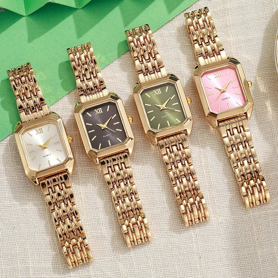 2pcs/set Luxury Women's Quartz Watch with LOVE Bracelet Watch Set Fashion Alloy Band Business Ladies Watches Female Clock Gifts