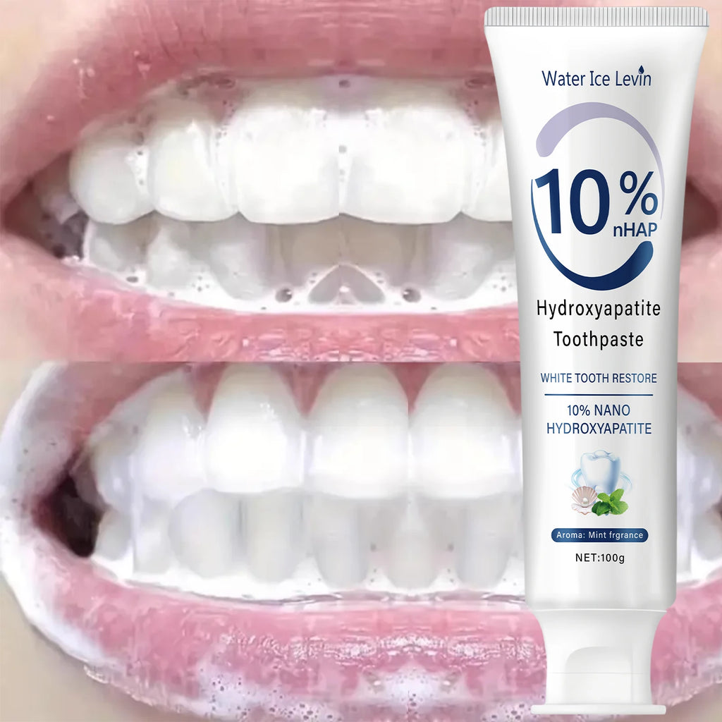 10% Nano Hydroxyapatite Toothpaste Restores White Teeth. Protects Gums. Deep Cleans. Brightens Smile. 100g Fresh Mint.