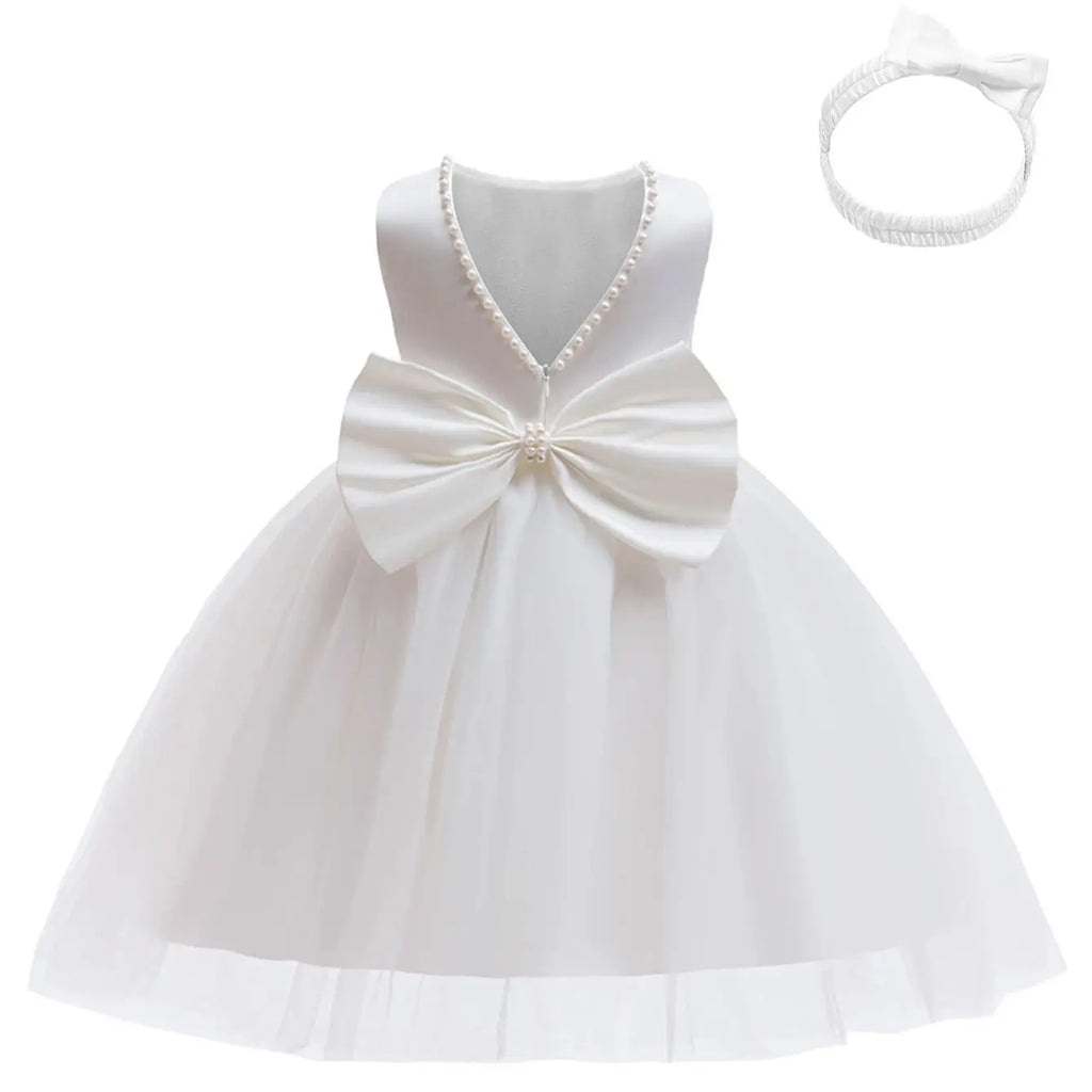 Girl Lace Dresses For Children Sleeveless Princess Girls white Dress Flowers Girls White Ball Gown Baptism Bridesmaid party 4-8Y