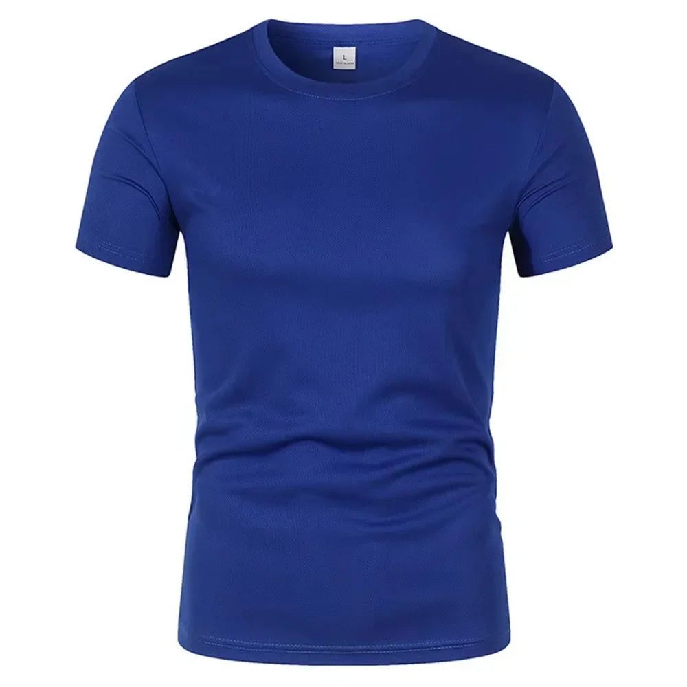 2026 New Running T-shirt Men's Summer Fashion Round Neck Comfortable Breathable Short Sleeve Fitness Exercise Speed Drying Top
