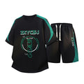 High Streetwear Short Sleeve T-Shirts & Shorts Men's Sets 2026 Summer Youth Casual Tops Tees & Knee-Length Pant 2-Piece Clothing