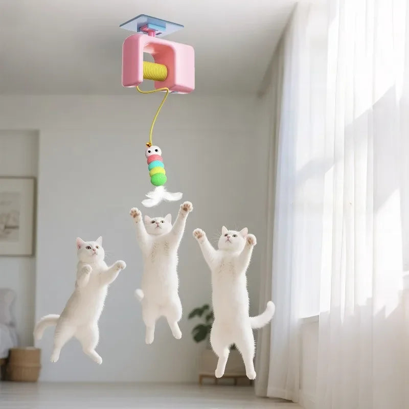 Interactive Cat Toys Caterpillar Flying Bird Design Hanging Self Play Teaser Indoor Cats Kitten Playing Chasing Exercise Cat