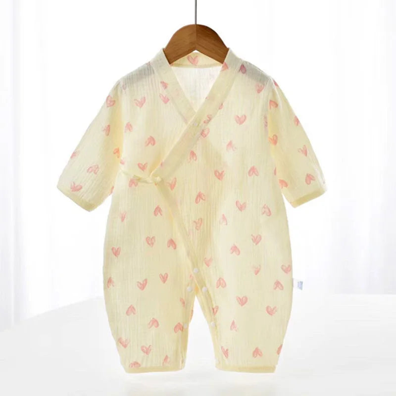 Baby Boys Girls Jumpsuit Clothes Newborn Muslin Cotton Long Sleeve Romper 0-2 Years