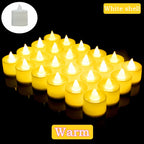 24/50Pcs Flameless LED Tealight Candles Flickering Light With Switch Battery Powered Warm Light For Wedding Christmas Home Decor