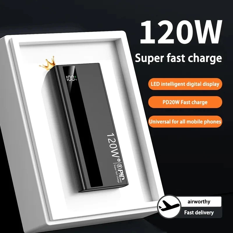 500000mAh Power Bank 120W Fast Charging Large Capacity Power Bank PD 20W Suitable For All Mobile Phones Long Endurance