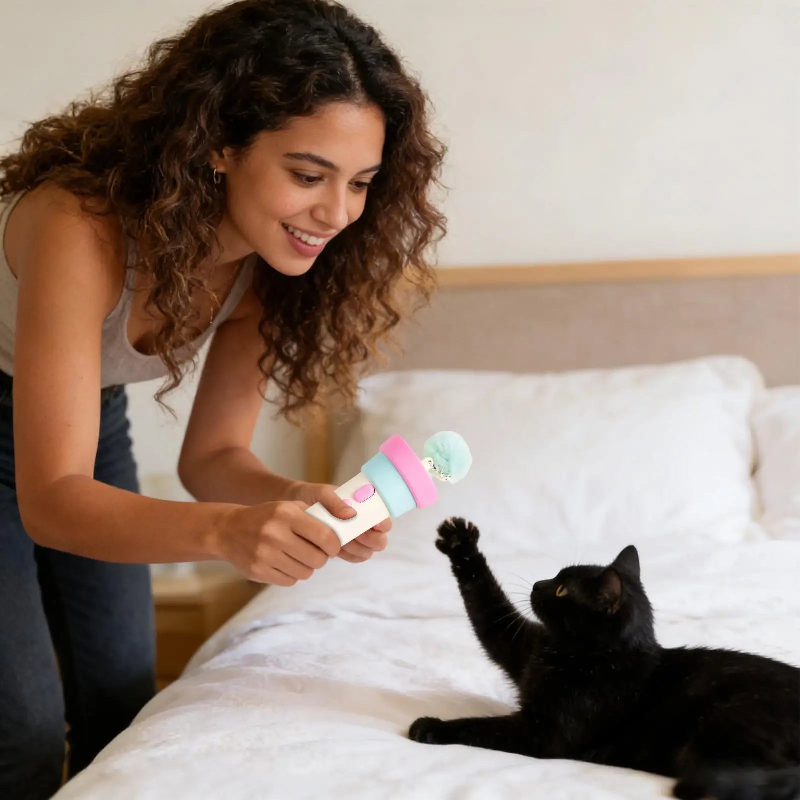 Interactive Cat Toy Electronic Cat Interactive Teaser Toy Kitten Stress Relief Game for Entertainment Enrichment Training Indoor