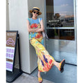 Womens Dresses Woman Clothes  Miyake High-grade Pleated Print Dress Chinese National Style Cheongsam Skirt Fishtail Skirt Summer