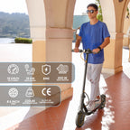 Electric Scooter Adults, 550W Motor, 19 Miles Range 19 MPH, UL Certified Folding E-Scooter for Adults Built-in Side Lights, Front Suspension with App Control