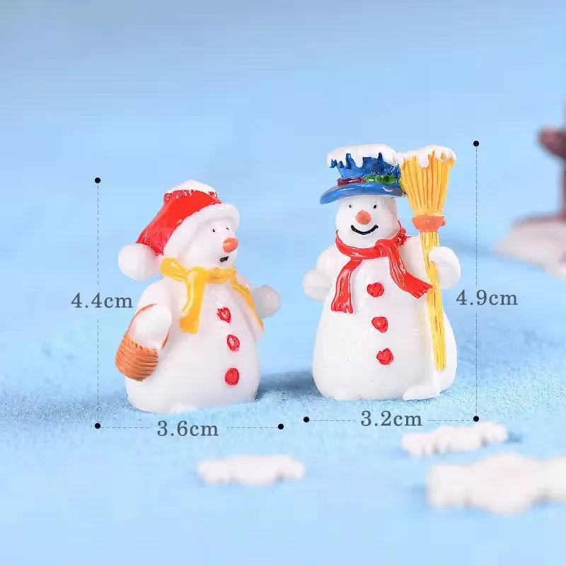 New Christmas Deer Santa Claus Sled Tree Snowman Figurine Doll House Home Decor Miniature Garden Decoration Accessories Modern