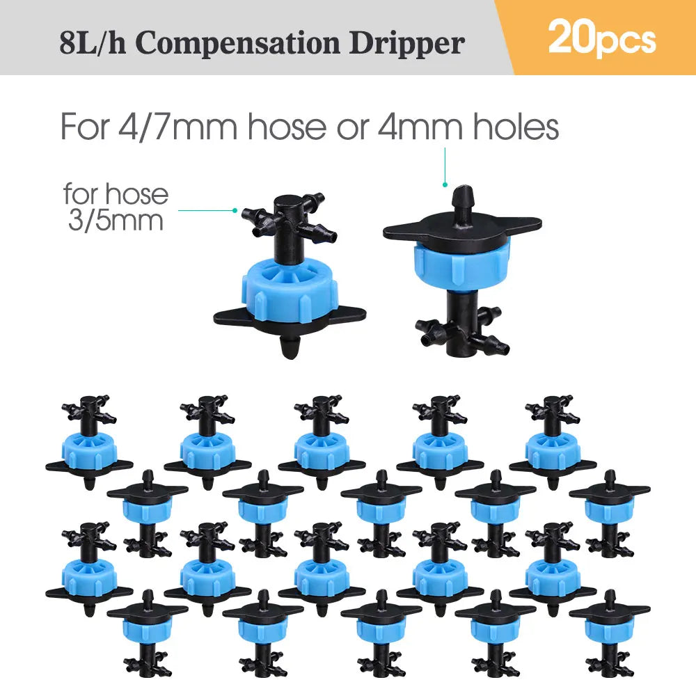 2L 4L 8L Dripper Irrigation 3/5mm Hose 2/4-Way Connector Water Splitter Emitter Drip Arrow Micro Drip System Garden Accesorries