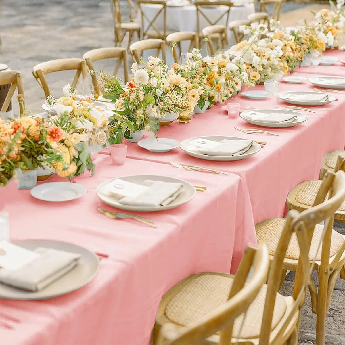 1/5pc Solid Color Plastic Tablecover 137×183 cm Rectangle Tablecloth for Birthday Party Wedding Picnic Table Decorations