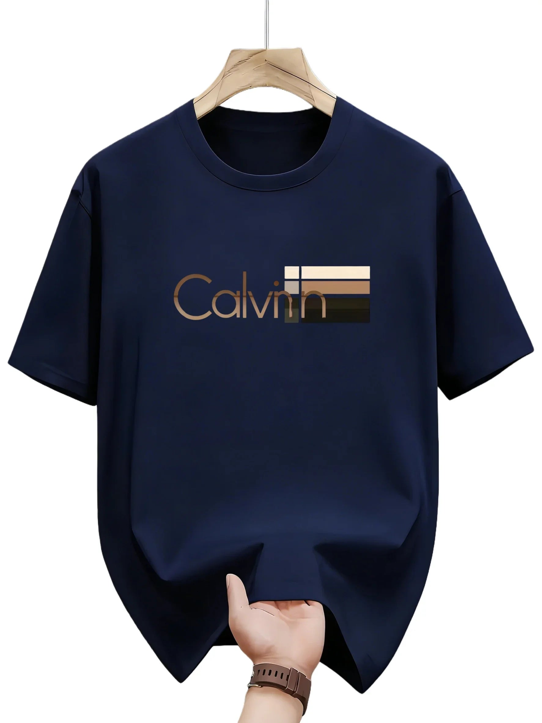Men's summer casual sports round-neck short-sleeved T-shirt, fashionable and versatile for outdoor sports
