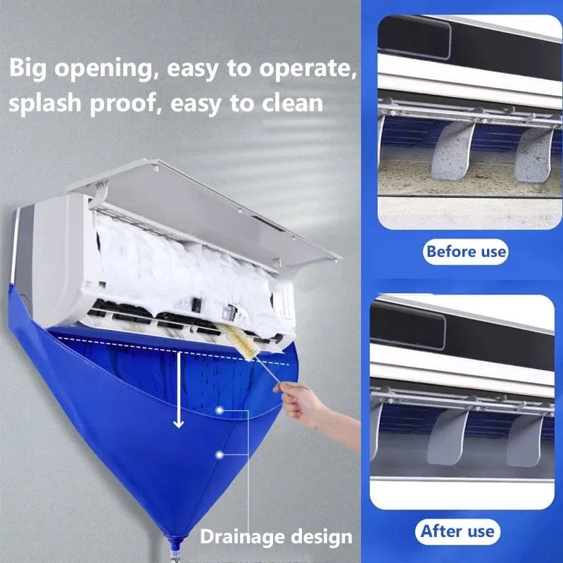 100cm Thickened Cleaner Air Coditioning Cleaning Cover Bag PVC with Water Pipe Home 1-1.5P Split Hanging Air Conditioner Tools