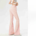 Micro Flared Pants Casual Dark Gray Sports High Waisted Drawstring Elastic Long Pants Solid Simple For Women Clothes Fashion New