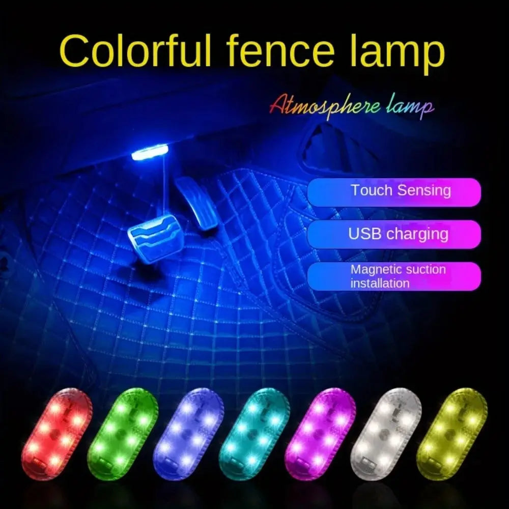 Wireless LED Car Interior Lights - USB Chargeable Ceiling Lamp, Hand Reading Light & Door Light for Night Time Illumination